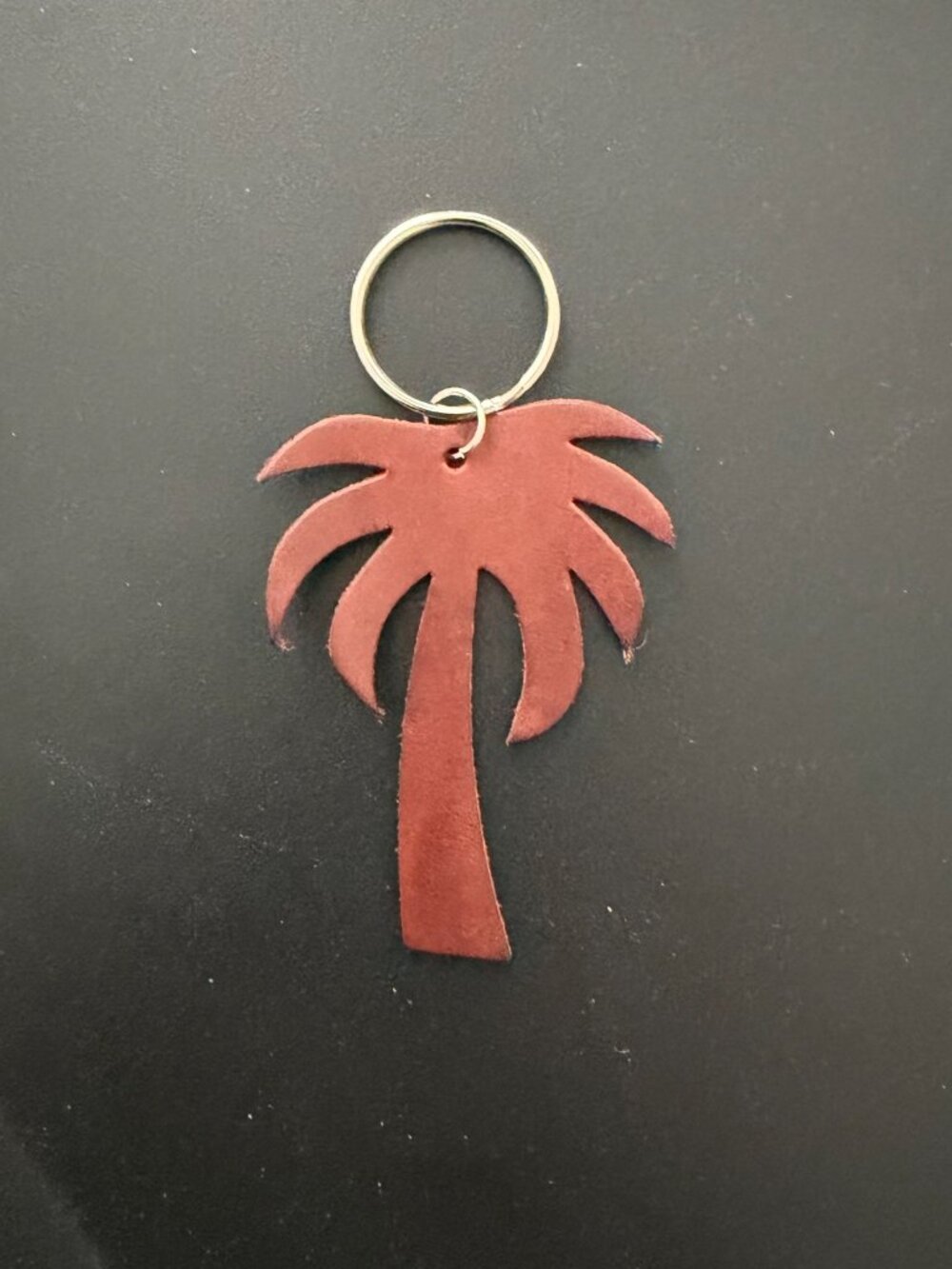 Pupnik brand Leather Palm Tree Key Chain